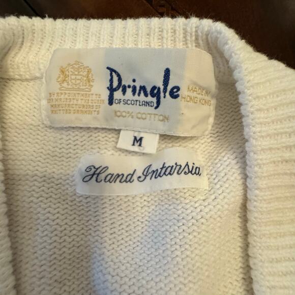 Pringle Cream Sweater with Red and Blue Argyle - Picture 2 of 7